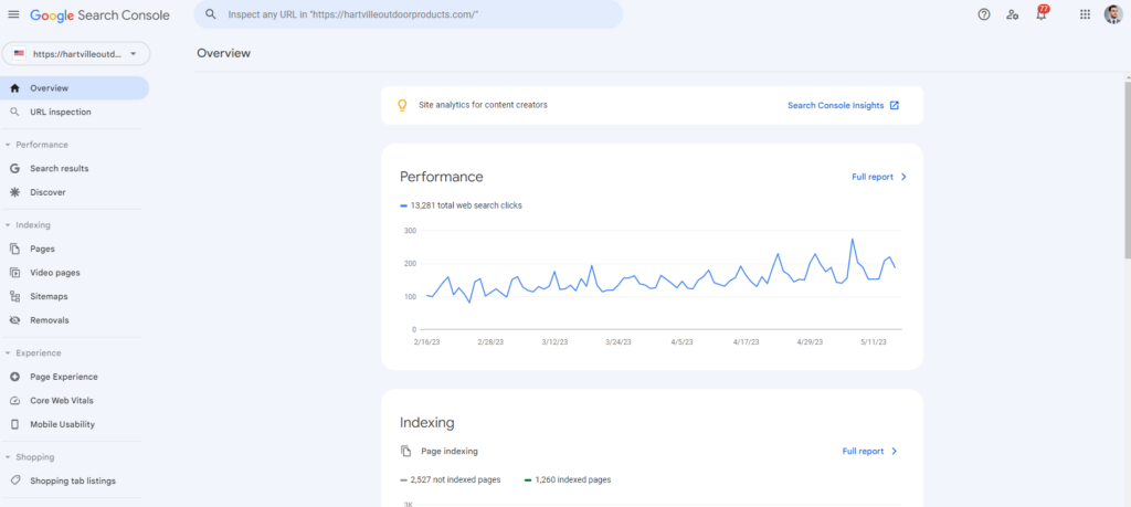 how to check website ranking on google search console