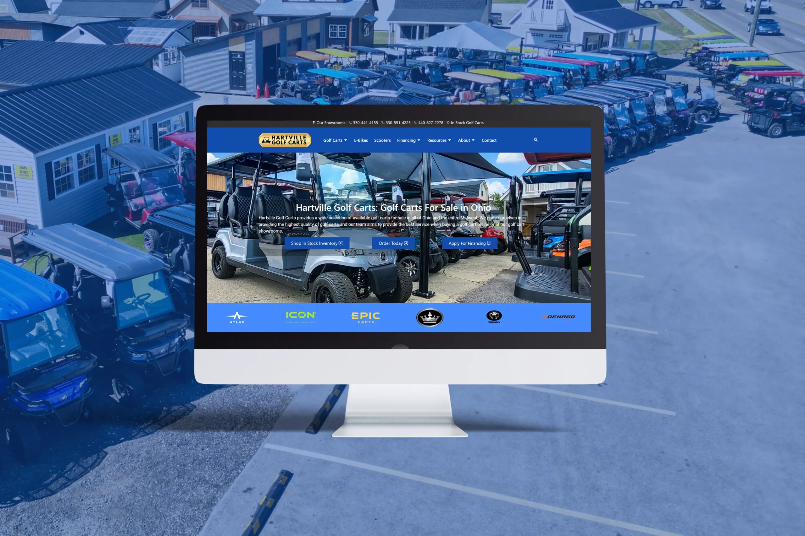 golf cart dealership website design