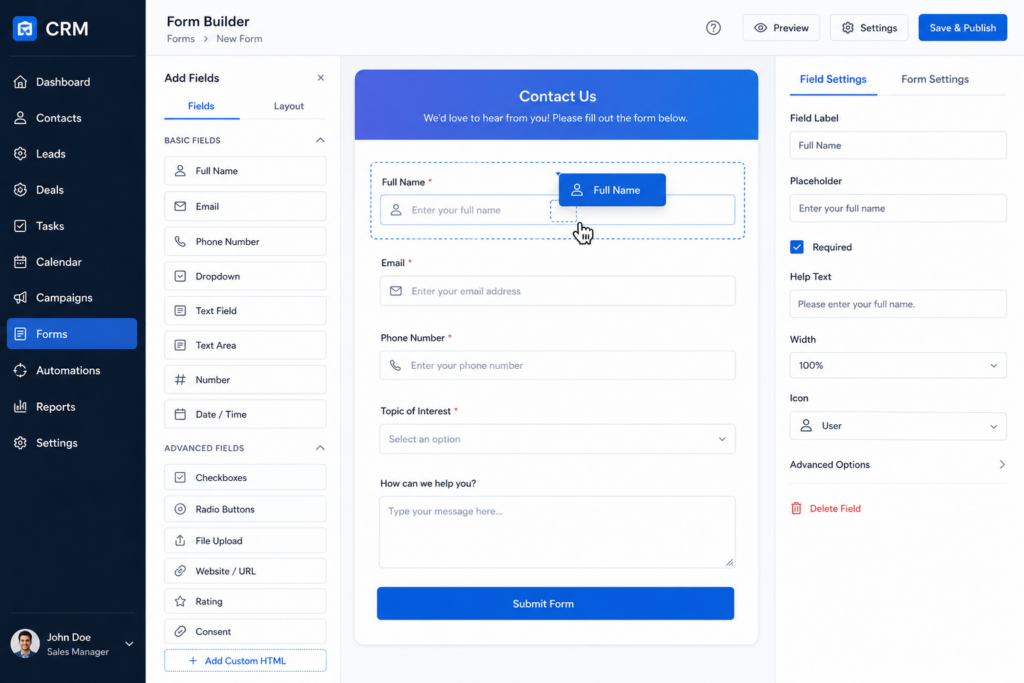 Can I Create a Forms in Pipeline CRM Medina Ohio