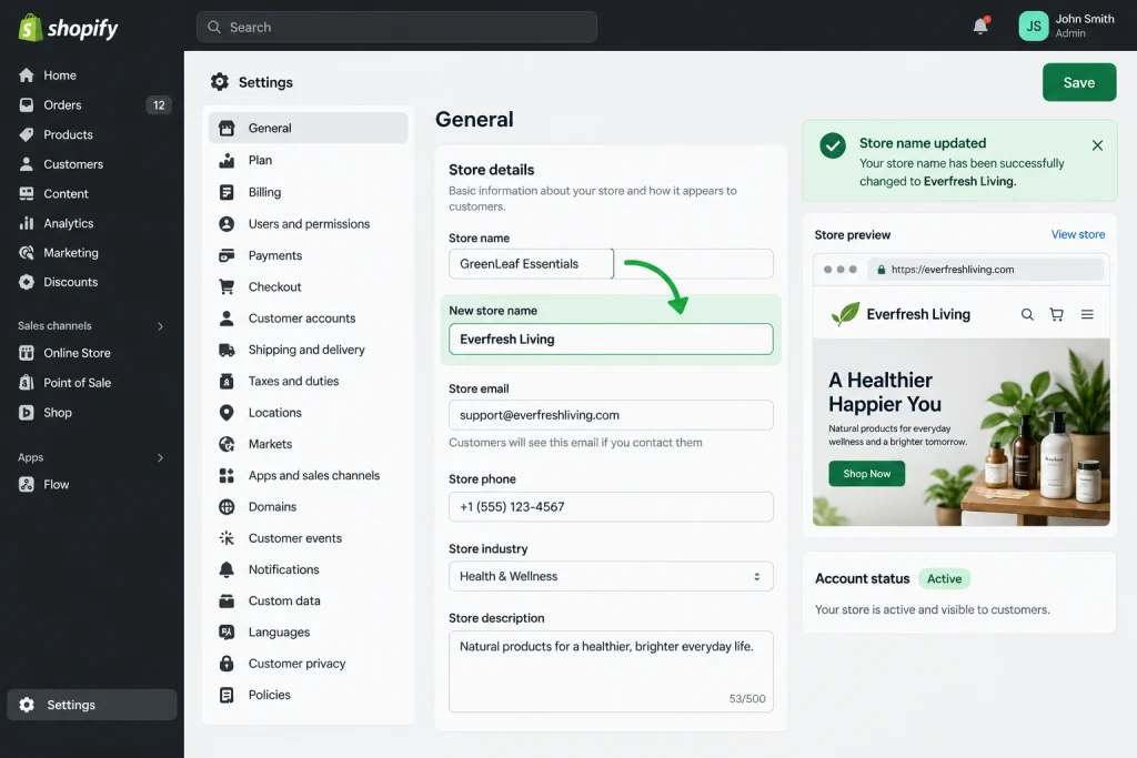How To Change Store Name On Shopify Geneva Ohio