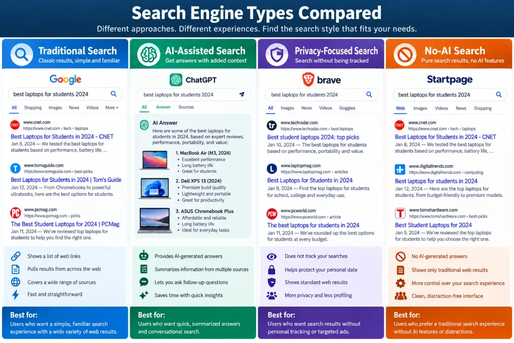 what search engine doesn't use ai Wickliffe Ohio