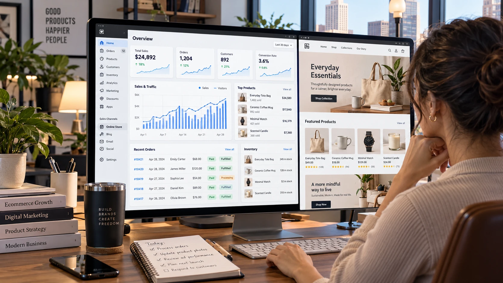 Modern Ecommerce Workspace Dashboard