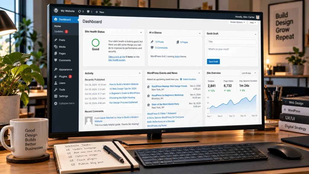 Modern WordPress Dashboard Workspace