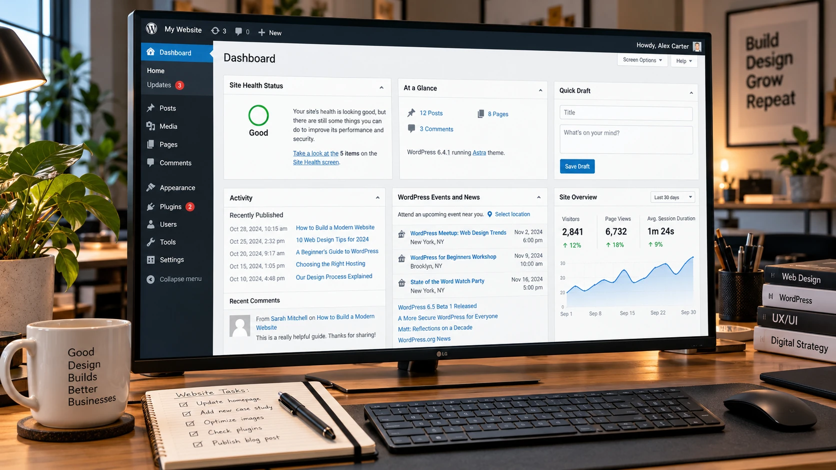 Modern WordPress Dashboard Workspace