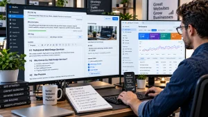 SEO Marketing Workspace at Work