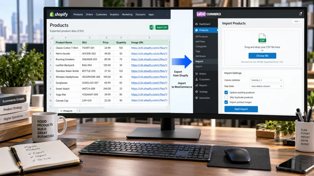 Shopify to WooCommerce Product Migration