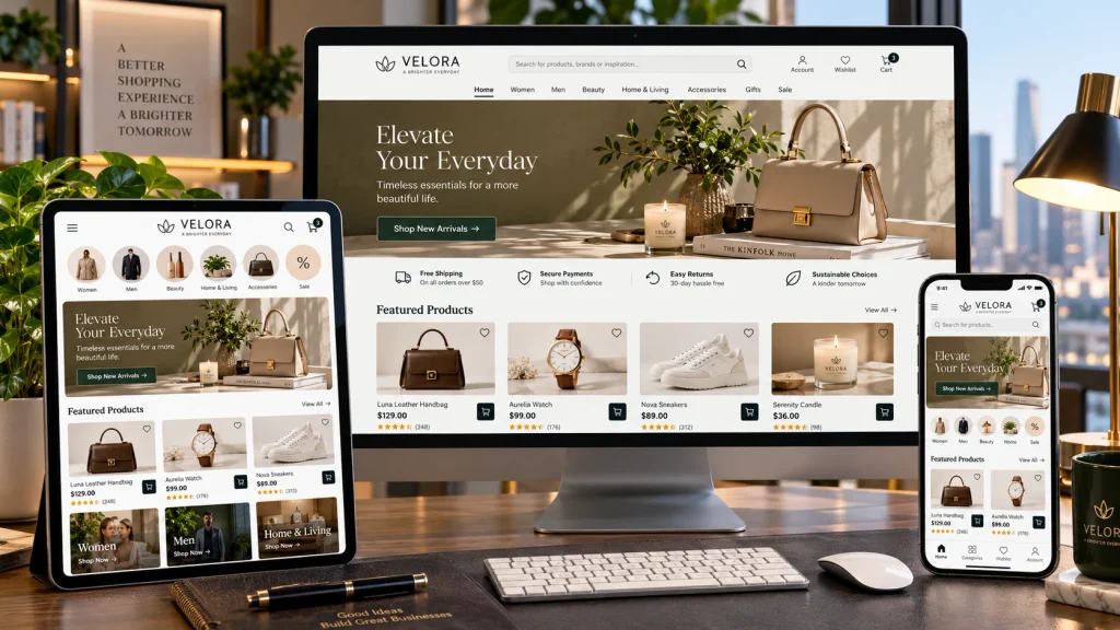 Velora E Commerce Workspace Showcase