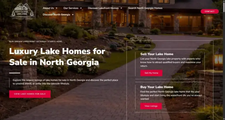 real estate website design case study north georgia lake living site