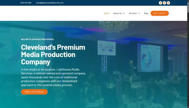 video production company website case study lighthouse media site